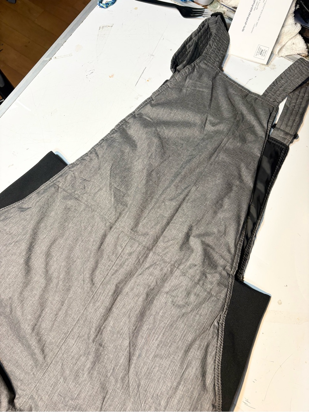 Arctic Quest (AQ) Heather Grey Polyester Winter Ski Bib Overalls large - Picture 8 of 13
